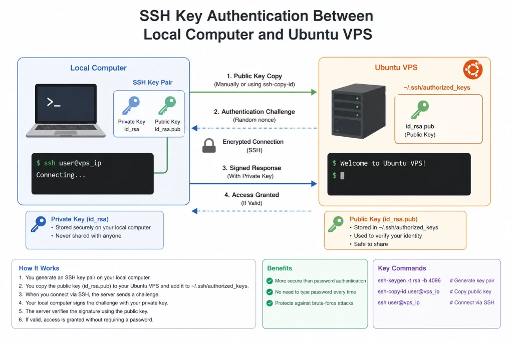 SSH key authentication between local computer and Ubuntu VPS